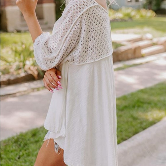 *NEW* White Crochet Sleeve Boho Top | Sizes S, XL - Picture 3 of 9